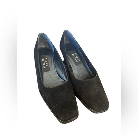 Vintage Stuart Weitzman Black Suede Square Toe Women’s Sz 6.5 B - Picture 10 of 13